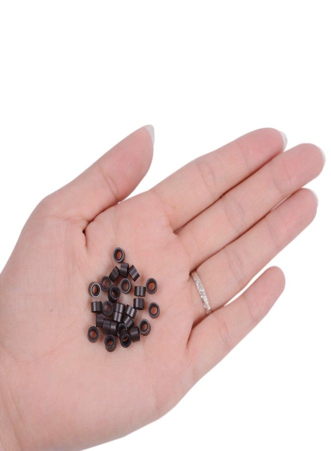 ياتشيو مجموعة وصلات شعر مكونة من 200 قطعة من حلقات السيليكون الدقيقة، كماشة شعر ذات طرف على شكل حرف I، خطاف سحب دقيق، إبرة، حلقة، أداة تمرير الخيط، ووصلات سيليكون دقيقة (بني داكن). - Image 2