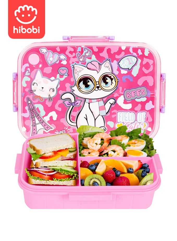 hibobi Kids Lunch Box Stainless Steel Bento Box - Cat - Image 1