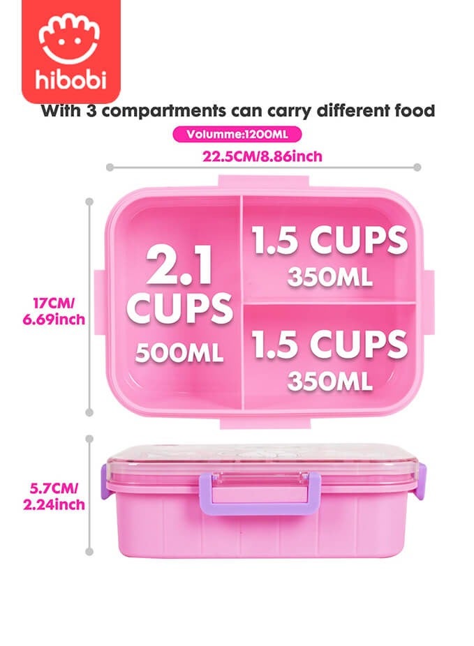 hibobi Kids Lunch Box Stainless Steel Bento Box - Cat - Image 2