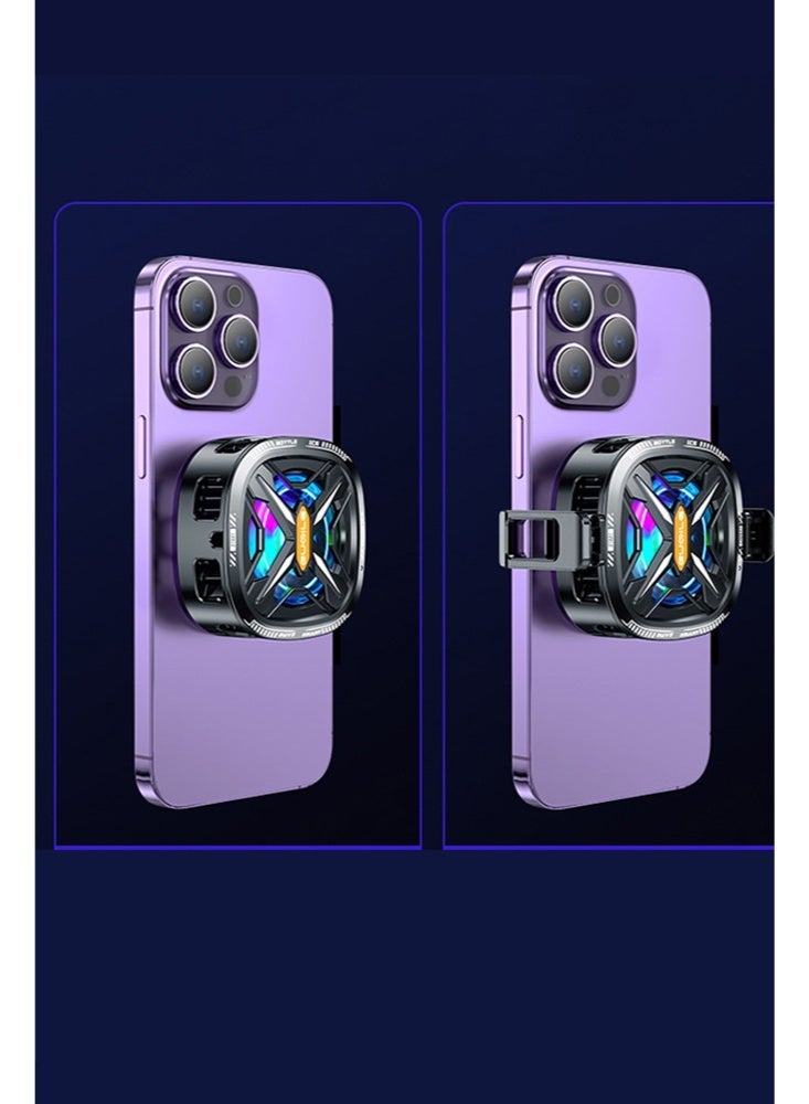 Warme Magnetic  Phone Cooler for Gaming Magnetic Back Clip Dual Purpose Portable Phone Cooling Fan with RGB Digital display temperature Mobile Cooling Fan Cellphone Radiator Mobile Cooler Semiconductor Semiconductor Phone Cooler Phone Cooler for Mobile for Tiktok Live Streaming - Image 2