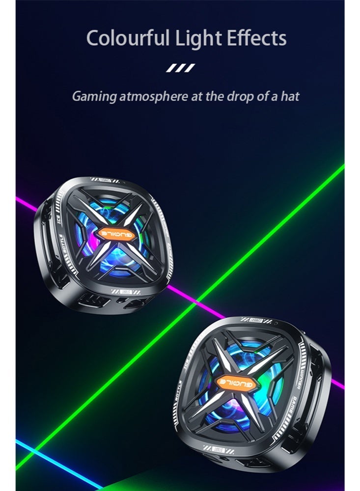 Warme Magnetic  Phone Cooler for Gaming Magnetic Back Clip Dual Purpose Portable Phone Cooling Fan with RGB Digital display temperature Mobile Cooling Fan Cellphone Radiator Mobile Cooler Semiconductor Semiconductor Phone Cooler Phone Cooler for Mobile for Tiktok Live Streaming - Image 3