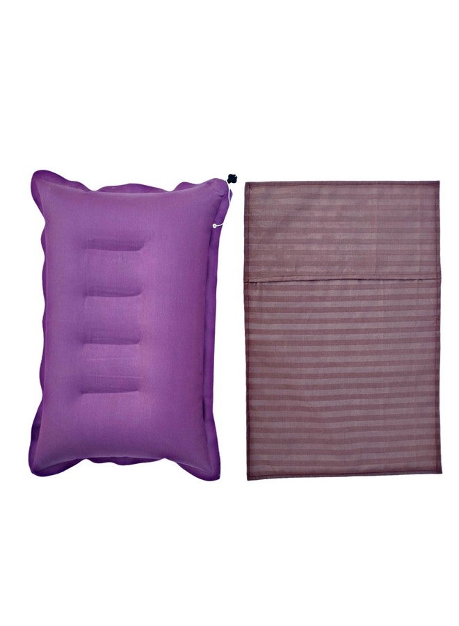 Multi Color Cotton Travelling Air Pillow with Cotton Pillow Cover. Pillow for Travel in Bus, Train and Flights. Neck Supporting Pillow (Pack of 1 Pcs.) - Image 2