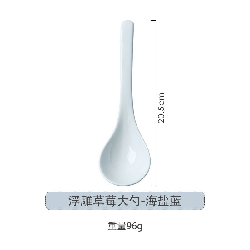 Sea Salt Blue French-Style Embossed Dish Tableware Suit Ceramic Dishes And Plates Dish Household High-Value Plates Dinner Plate Soup Bowl - Image 1