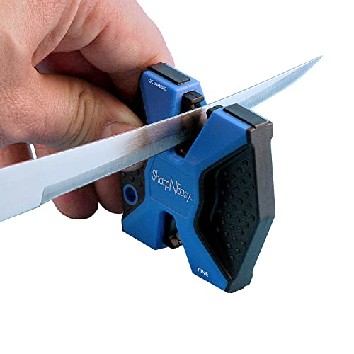 AccuSharp 2-Step Knife Sharpener - Sharpens, Restores, & Hones - 2-Step Coarse and Fine Rods for Kitchen Knives & All Types of Blades - Keychain Pull Through Knife Sharpener - Blue - Image 5