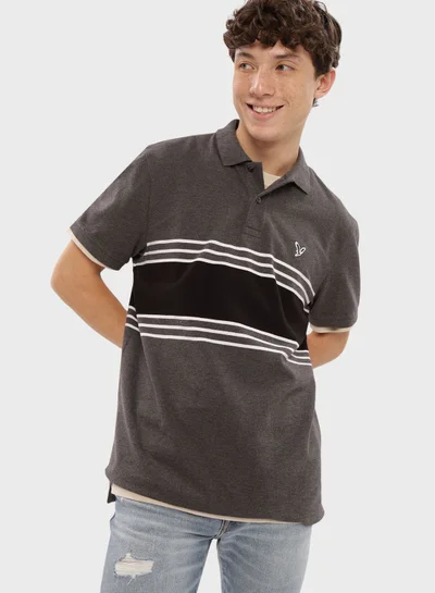 امريكان ايجل Striped Polo
