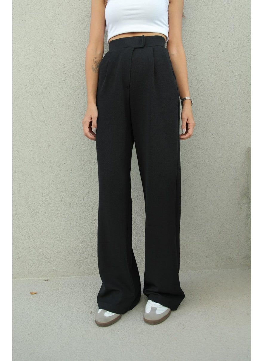Havoş Havos Black Senta Velcro Closure Palazzo Trousers  - Image 2