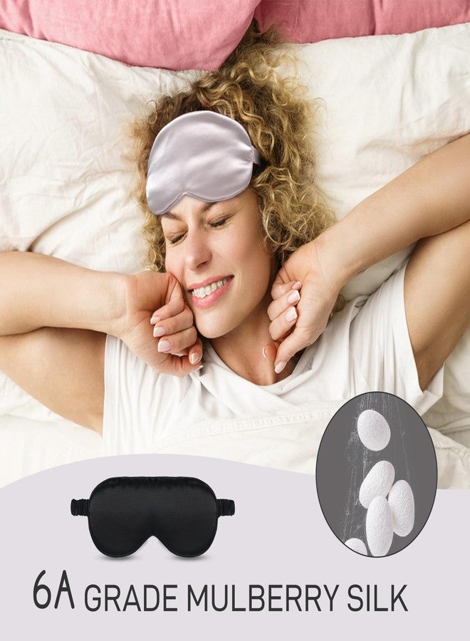 YoulerTex Organic Natural Silk Sleep Mask: 100% Mulberry Silk 25 Momme 6A Soft Pure Eye Mask for Sleeping with Adjustable Strap Zero Pressure Blindfold Nap Travel Essentials Gift (02 Black, 25 Momme - Image 3