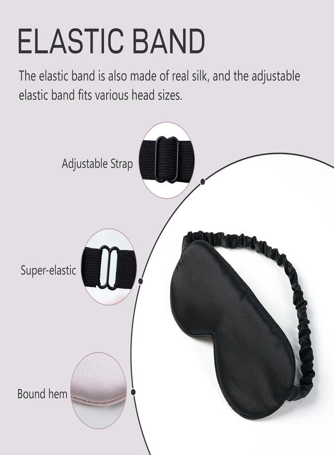 YoulerTex Organic Natural Silk Sleep Mask: 100% Mulberry Silk 25 Momme 6A Soft Pure Eye Mask for Sleeping with Adjustable Strap Zero Pressure Blindfold Nap Travel Essentials Gift (02 Black, 25 Momme - Image 5