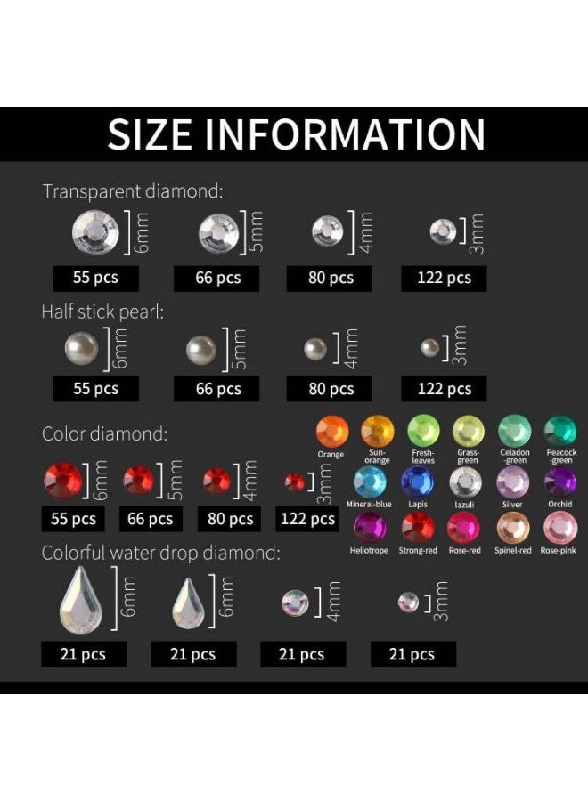 لوميا ٤ قطع ملصقات أحجار كريمة لاصقة للوجه و لؤلؤ للشعر للمكياج، ملصقات حجر الراين للوجه والعين، لؤلؤ للشعر للمهرجانات، زينة DIY مثالية للحفلات - Image 2