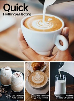 Cafelffe Electric Milk Frother Hot Cold Milk Foamer Milk Heater For Cappuccino And Latte 550W Black  - Image 4
