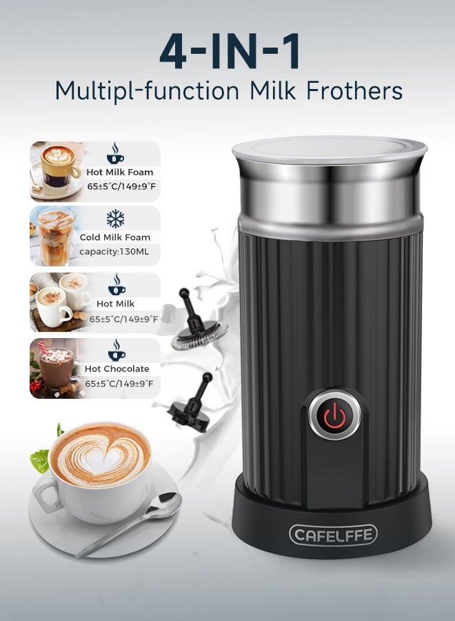 كافلف رغوة الحليب الكهربائية، سخان الحليب الرغوي الساخن والبارد للكابتشينو واللاتيه، 550 وات، أسود - Image 1