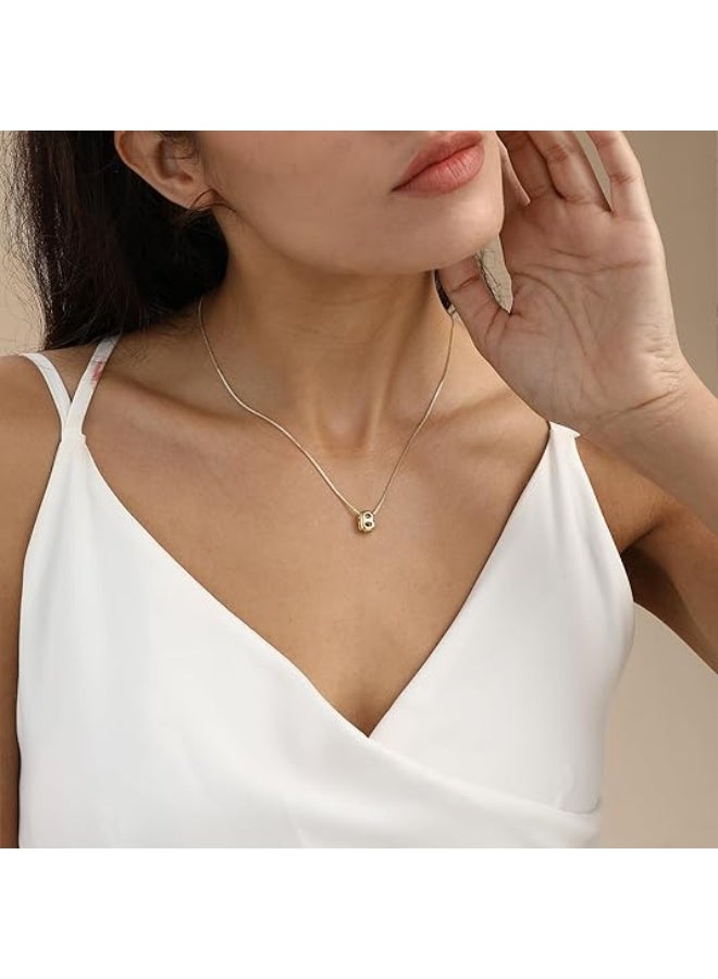 Bubble Gold Letter Necklace for Women, 14K Gold Plated Balloon Initial Necklace – Personalized Bubble Pendant Name Necklace, Dainty Trendy Jewelry, Custom Initial Gold Necklace Gift for Women & Girls - Image 4