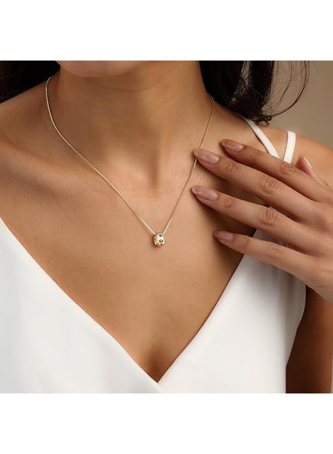 Bubble Gold Letter Necklace for Women, 14K Gold Plated Balloon Initial Necklace – Personalized Bubble Pendant Name Necklace, Dainty Trendy Jewelry, Custom Initial Gold Necklace Gift for Women & Girls - Image 2