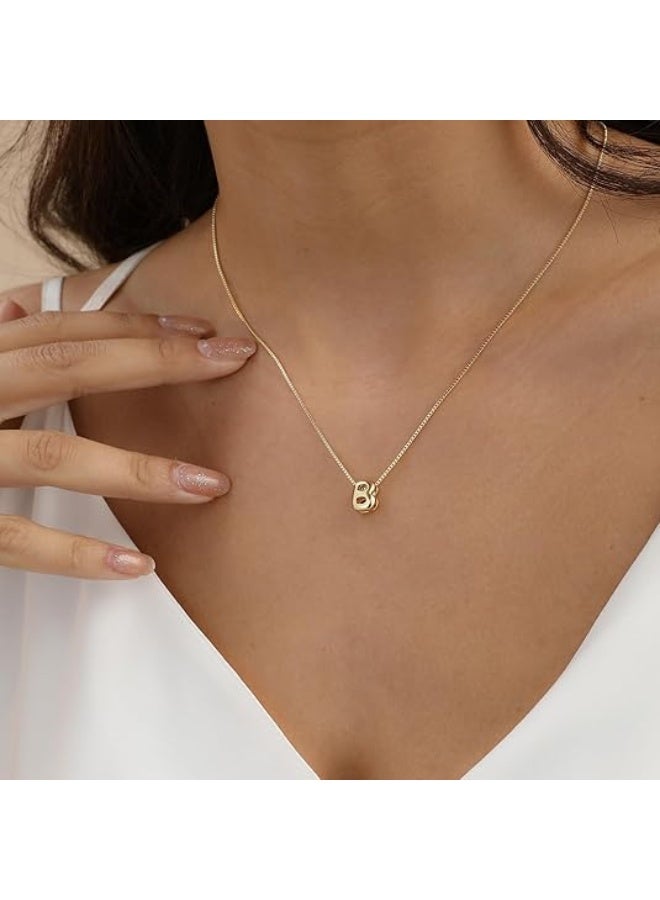 Bubble Gold Letter Necklace for Women, 14K Gold Plated Balloon Initial Necklace – Personalized Bubble Pendant Name Necklace, Dainty Trendy Jewelry, Custom Initial Gold Necklace Gift for Women & Girls - Image 3