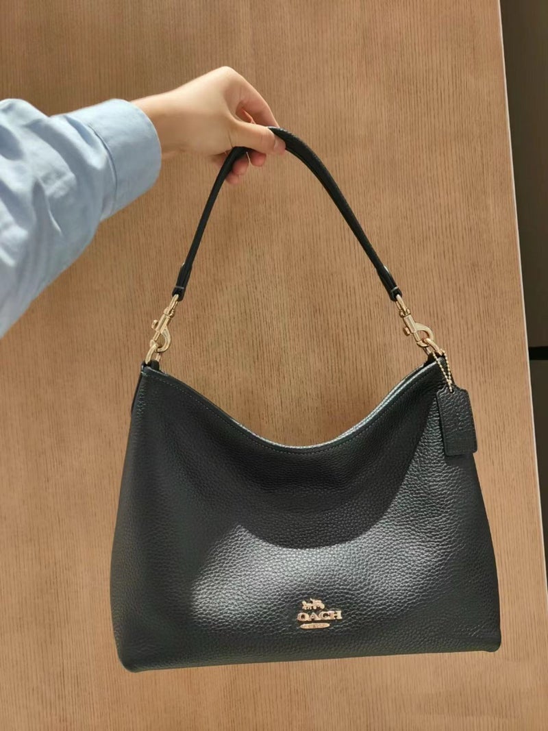 2024 Kou Laurela Single Shoulder Milk Tea Color Old Flower Solid Color Crossbody Tote Underarm Bag Large Capacity Wandering Bag - Image 5