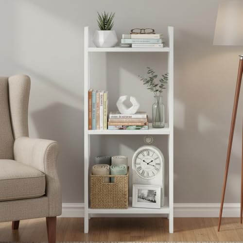 FURNEASER Denn 3-Tier Engineered Wood Multipurpose Bookscase Rack Bookshelf, Storage Cabinet Organizer Stand for Home & Office - DIY Rack (White) - Image 1