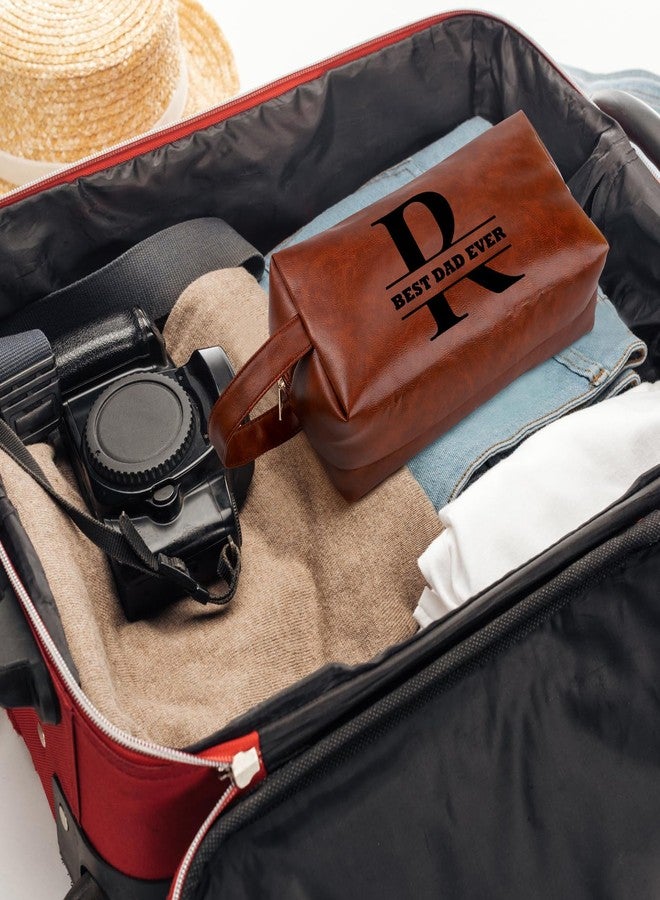 Yeyeplum Best Dad Ever Gifts Letter R Travel Toiletry Bag for Men Christmas Personlized Dad Gifts from Daughter Wife Son Toiletry Bag Gift for Birthday Father's Day Valentine Wedding - Image 3