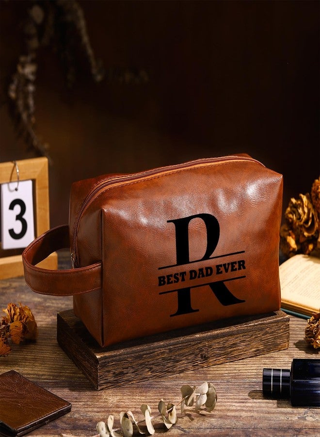 Yeyeplum Best Dad Ever Gifts Letter R Travel Toiletry Bag for Men Christmas Personlized Dad Gifts from Daughter Wife Son Toiletry Bag Gift for Birthday Father's Day Valentine Wedding - Image 4