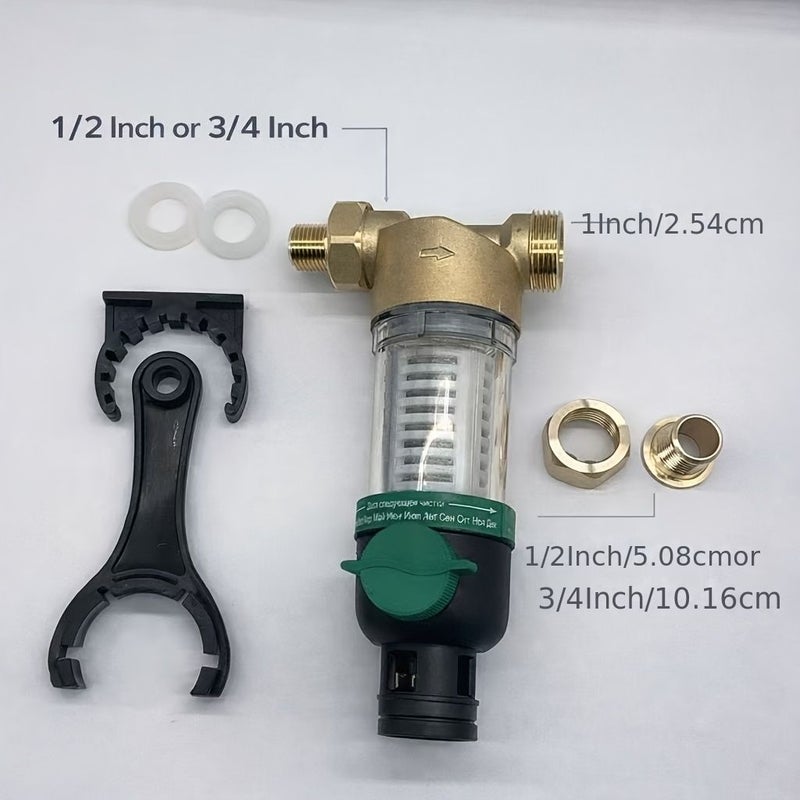 3/4 Threaded Interface Backwashing Stainless Steel Mesh Whole House Pre Filter - Image 1
