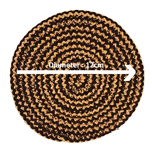 ST SAPROSE ® Polypropylene Round Coaster Set (6 PCS Set) Machine Washable Absorbent Size: 5 inch Diameter (Brown-Skin Melange) - Image 4