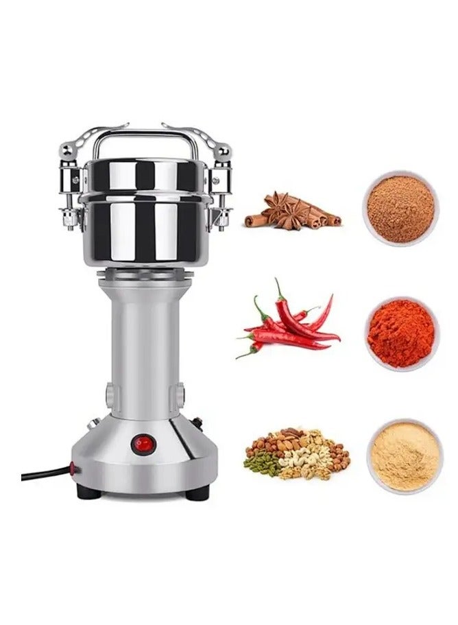Electric Grain Grinder  High Speed Spice Herb Grinder Mill Pulverizer with Blades Stainless Steel Powder Machine for Dry Spices Herbs Grains Coffee Seeds Rice Corn Pepper