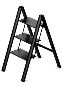 3 Step Ladder Folding Step Stool with Wide Anti-Slip Pedal 150kg Portable Ladders for Home and Office Use Kitchen