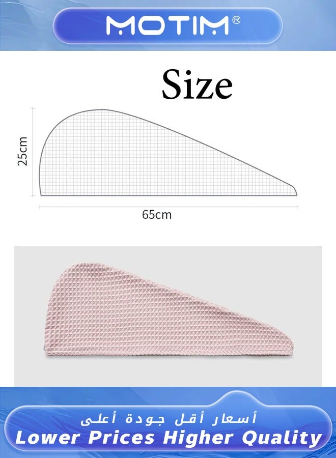 Motim Microfiber Hair Towel Quick Hair Drying Towel with Button Dry Hair Hat Bath Hair Cap Drying Hair Wrap Towels Super Absorbent Soft Lightweight Anti Frizz - Image 3
