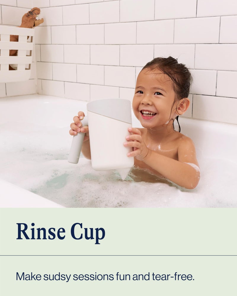 Lalo Bath Rinse Cup - Handle For Easy Grip  Tear-Free Baby Bathing  Flexible Lip  Non-Toxic  Soft Edge  Lightweight Bath Cup For Rinsing Hair And Body - Sage - Image 2