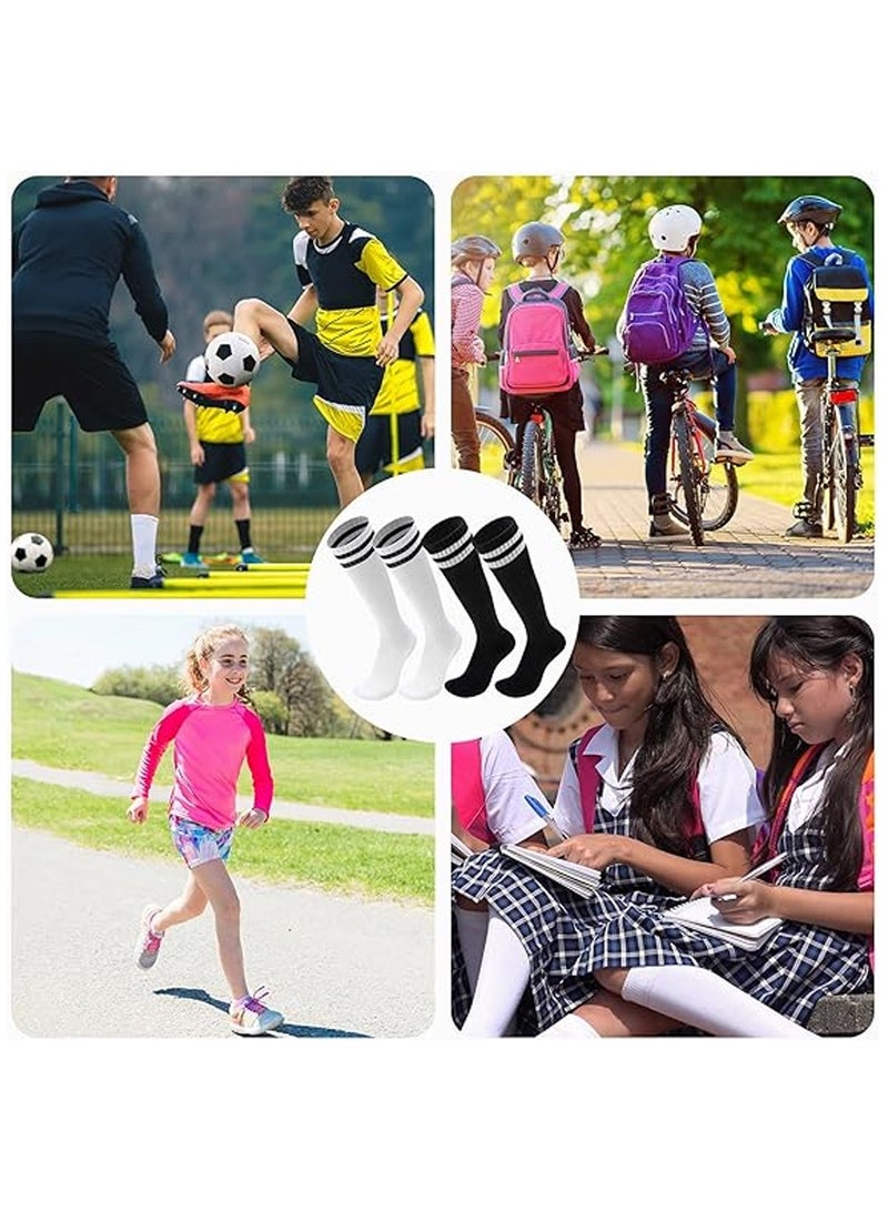 Generic 2 Pairs Kids Soccer Socks Basketball Socks Long Football Knee High Athletic Socks School Team Dance Sports Socks Runing Socks Wear Sport Comfort Cushioned Breathable for 5 to 12 Youth Boys Girls - Image 5