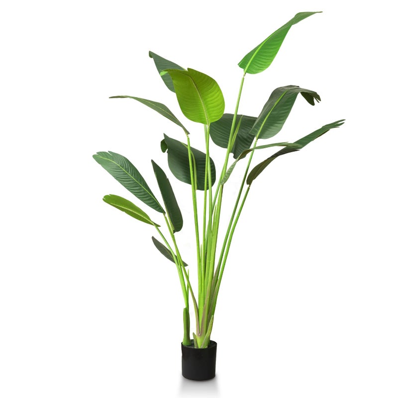 TRESIL 55 inches - Bird of Paradise Artificial Plant, Comes with Black Pot, Large,Vibrant Banana Leaf Design, Faux Plants Indoor, Floor Plants for Living Room Decor, Ideal for Home Garden & Office - Image 1
