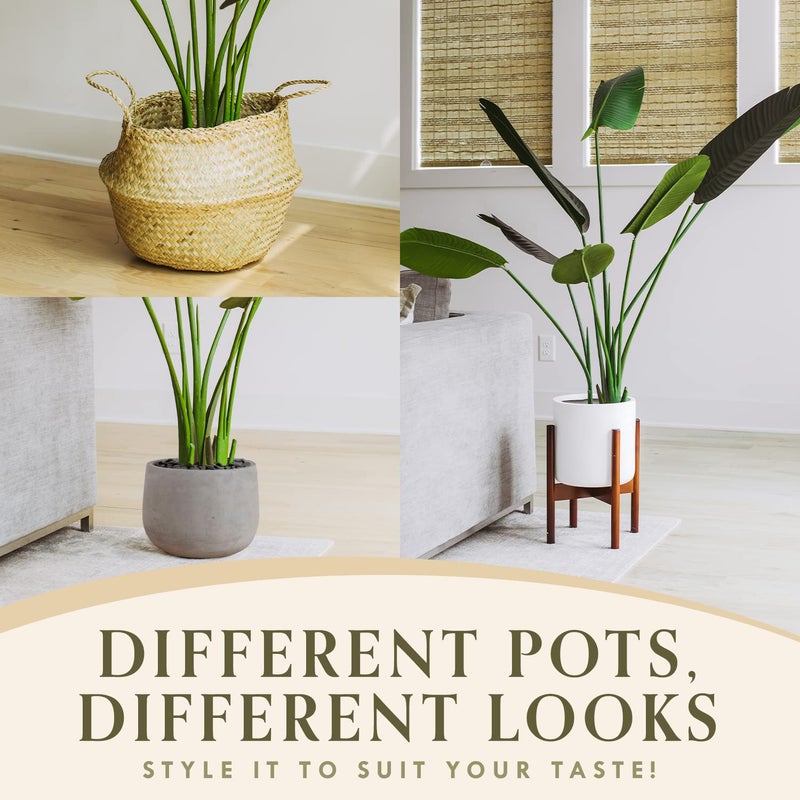 TRESIL 55 inches - Bird of Paradise Artificial Plant, Comes with Black Pot, Large,Vibrant Banana Leaf Design, Faux Plants Indoor, Floor Plants for Living Room Decor, Ideal for Home Garden & Office - Image 5