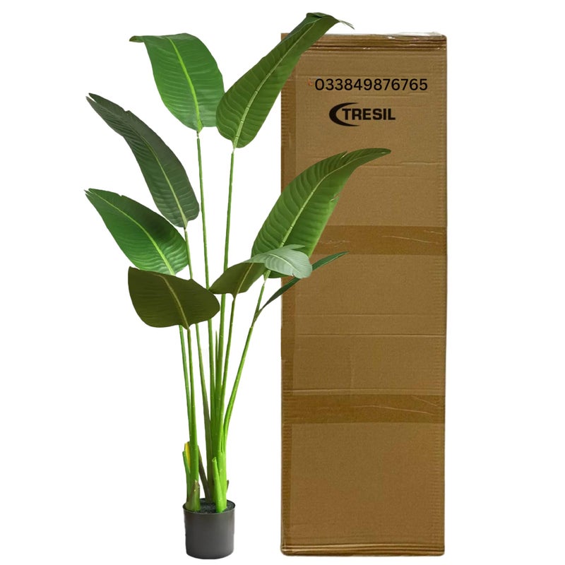 TRESIL 55 inches - Bird of Paradise Artificial Plant, Comes with Black Pot, Large,Vibrant Banana Leaf Design, Faux Plants Indoor, Floor Plants for Living Room Decor, Ideal for Home Garden & Office - Image 4