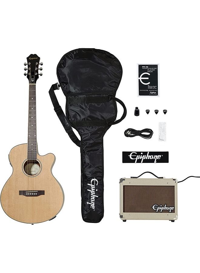Epiphone حزمة مشغل الجيتار الصوتي/الكهربائي Epiphone PR-4E - Image 2