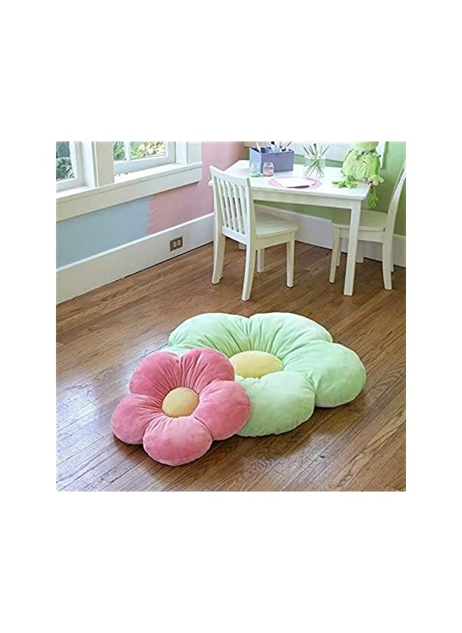 The Bros Butterfly Flower Floor Pillow Seating Cushion, For A Reading Nook, Bed Room, Or Watching Tv. Softer And More Plush Than Area Rug Or Foam Mat,Pink,Medium 20" Diameter  - Image 3