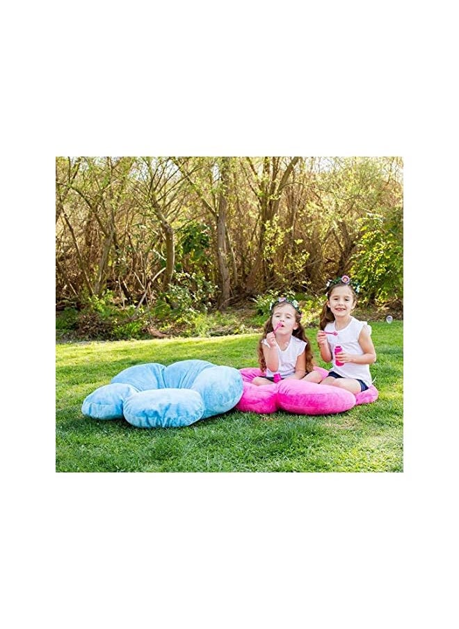 The Bros Butterfly Flower Floor Pillow Seating Cushion, For A Reading Nook, Bed Room, Or Watching Tv. Softer And More Plush Than Area Rug Or Foam Mat,Pink,Medium 20" Diameter  - Image 5