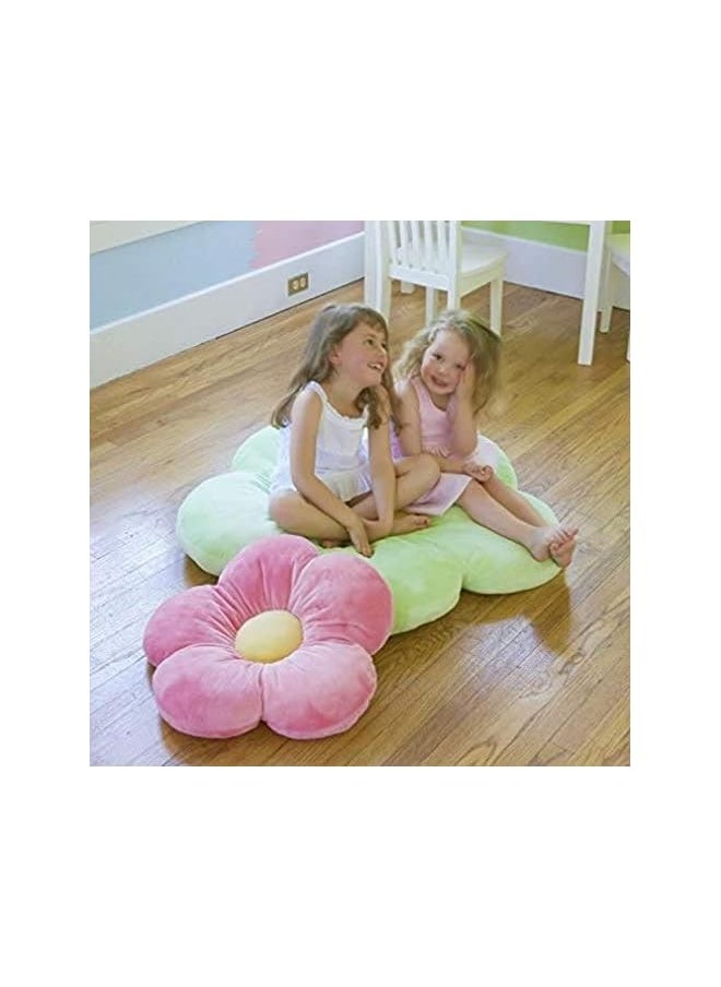 The Bros Butterfly Flower Floor Pillow Seating Cushion, For A Reading Nook, Bed Room, Or Watching Tv. Softer And More Plush Than Area Rug Or Foam Mat,Pink,Medium 20" Diameter  - Image 2