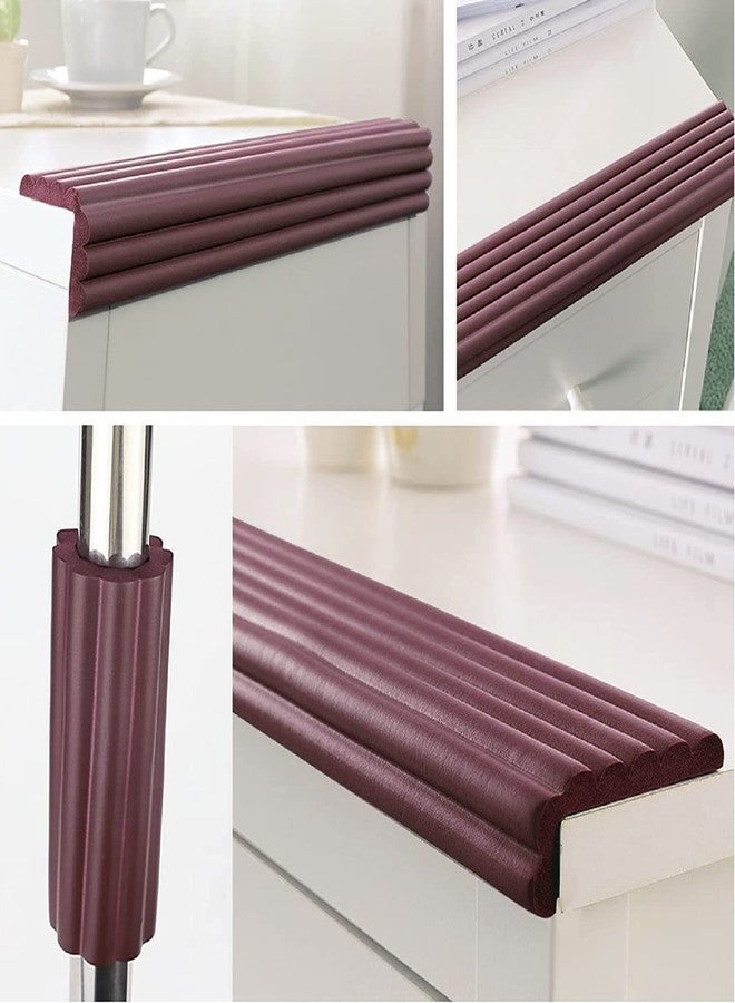 OLWICK شريط حماية الحواف والزوايا من OLWICK® قطعة واحدة من الفوم عالي الكثافة بطول مترين + قطعتان من واقيات أصابع الأطفال للأبواب (بني) - Image 4