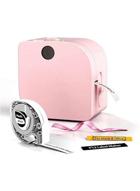 Label Maker - Label Maker Machine with Tape P12, Portable Bluetooth Label Printer Handheld Built-in Cutter Small Label Maker, Mini Thermal Transfer Printer with Template for Product Organizing