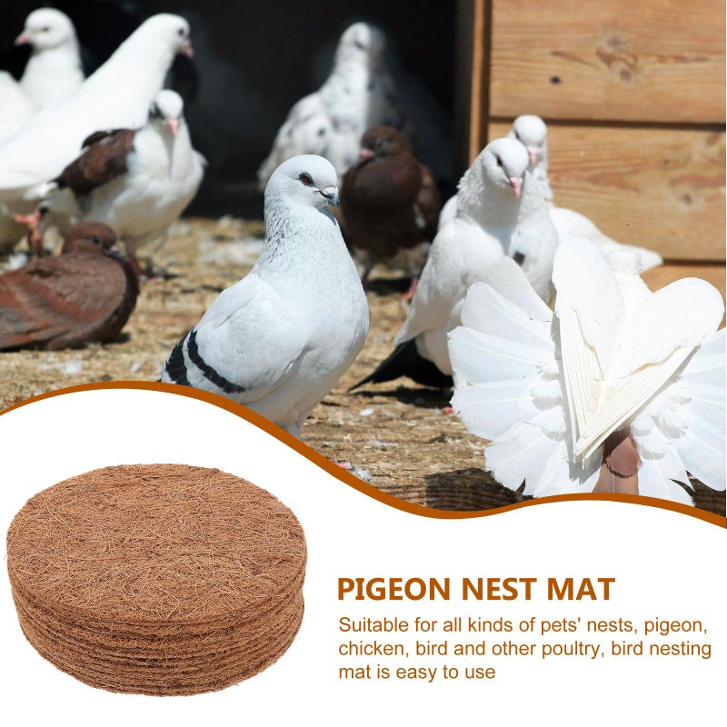 Healeved 12pcs Bird Nesting Pads Pigeon Nest Mat Coconut Fiber Mat Parrots Breeding Nests Pigeon Nesting Bowls Breeding Supplies - Image 4