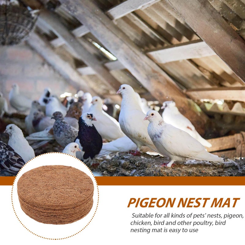 Healeved 12pcs Bird Nesting Pads Pigeon Nest Mat Coconut Fiber Mat Parrots Breeding Nests Pigeon Nesting Bowls Breeding Supplies - Image 3