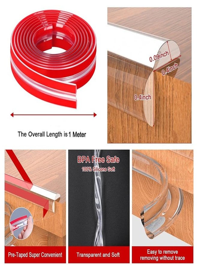 Pekos Silicone Clear Corner Protectors, Baby Proofing Table Edge Guards, Pre-Tapep Adhesive Soft for Kids Child Safety Proof, Cabinets Counter Furniture Bumpers (1 Meter_Multicolor) - Image 2