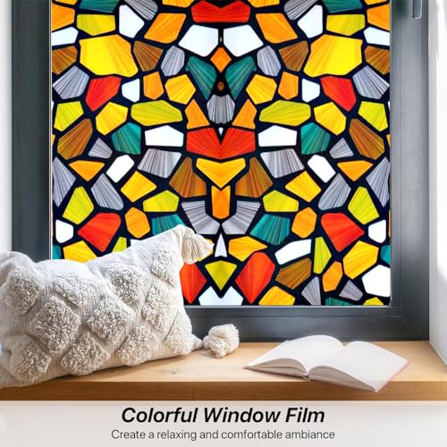 WALLTON Privacy Vinyl Frosted Window Film Glass Sticker Self-Adhesive Film Tint Wallpaper Opaque Sheet for Glass Privacy Cover Window, Door, Office, Home.| Anti-UV. (16x192 Inch, Shinny Stones) - Image 3