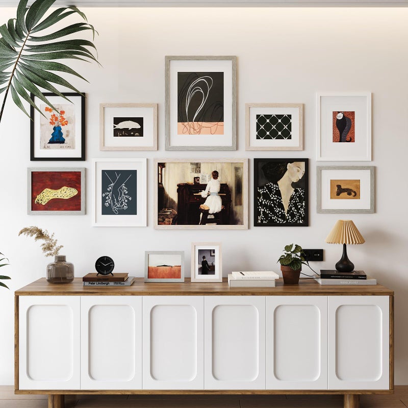 KINLINK 8x10 Picture Frames  Light Grey Photo Frames with Plexiglass for Picture 5x7 with Mat or 8x10 without Mat  Composite Wood Picture Frames for Table Top and Wall Mounting - Image 5