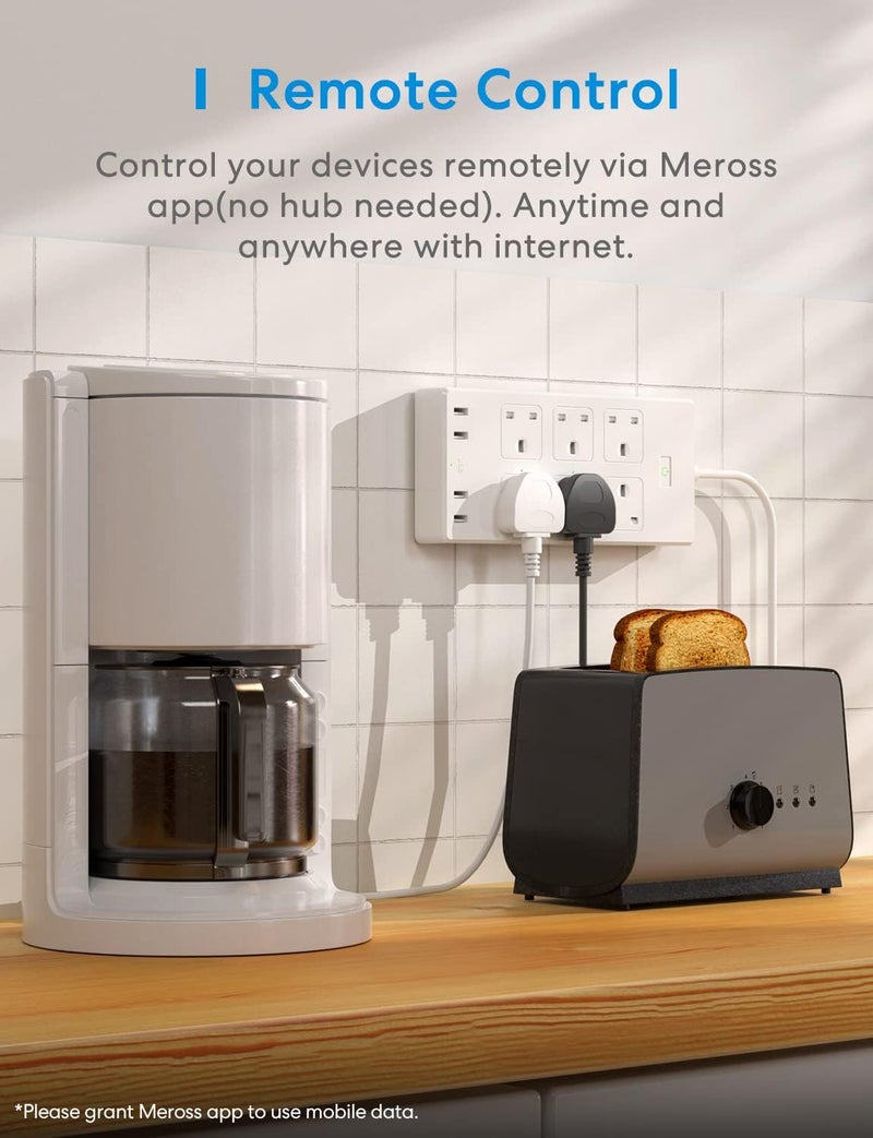 meross Smart Power Strip, 6 AC Outlets 4 USB Ports WIFI Extension Lead, Compatible with Apple Homekit SmartThings Alexa Google Home, Voice/Remote Control Surge Protector, 2.4GHz WiFi, 6ft Cord Long - Image 3