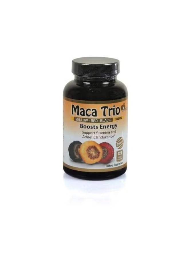Maca Trio Organic Black Red Root 1500mg Capsules 120S - Image 4