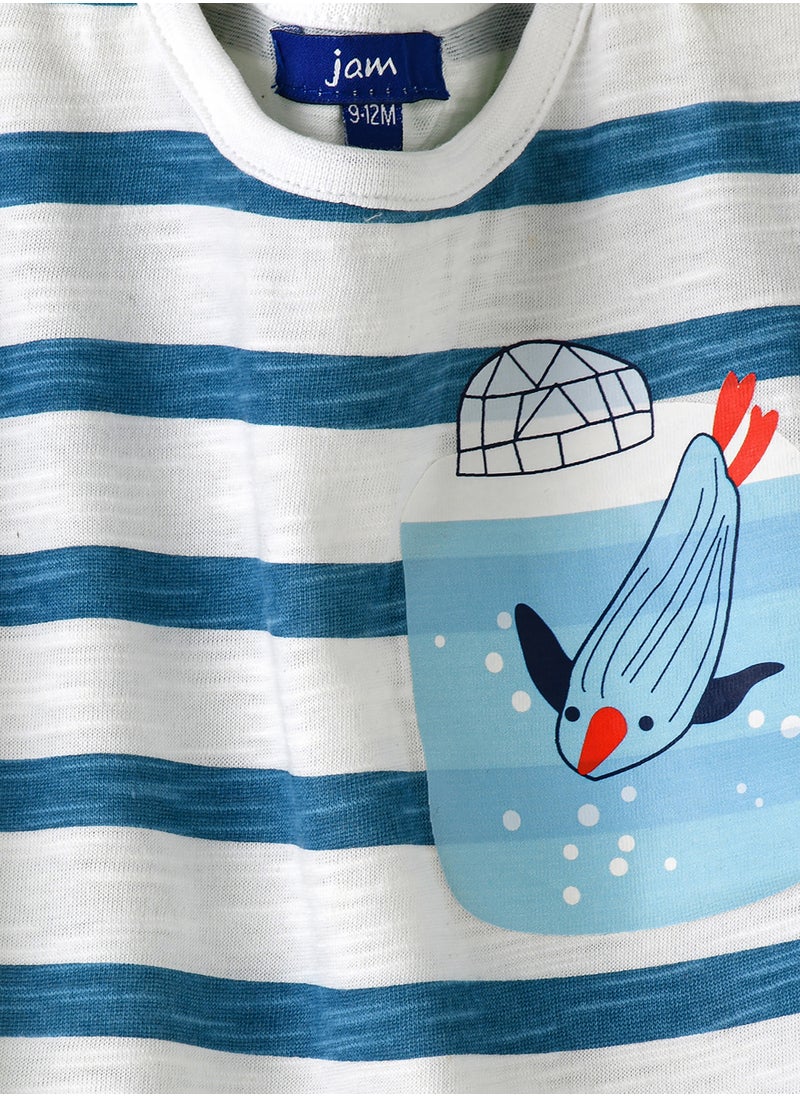 JAM Boys Striped Penguin Long Sleeve Top  - Image 3
