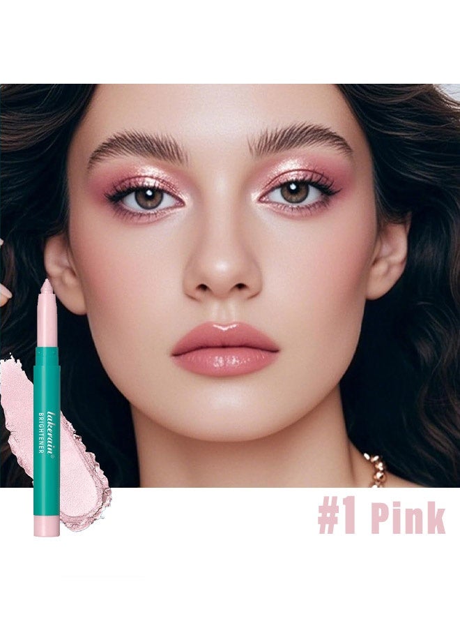 lakerain Brightener,Professional Makeup Eyeshadow Pencil ,Advanced Shadow Stick ,Waterproof Eyeshadow Stick ,Eye Highlighter Shimmer Creamy, Waterproof & Long-Lasting Eye Makeup for Women No.01 - Image 2