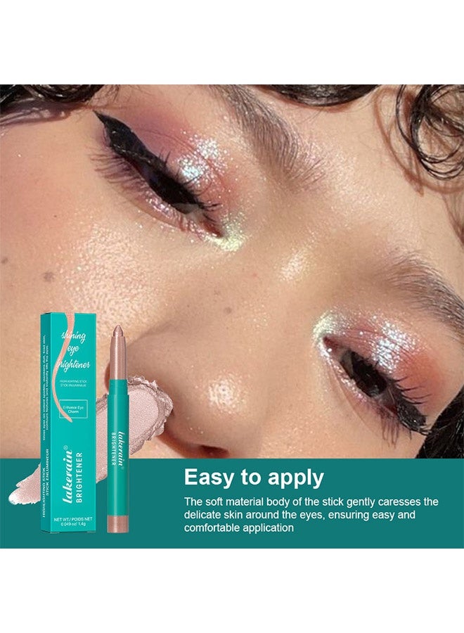 lakerain Brightener,Professional Makeup Eyeshadow Pencil ,Advanced Shadow Stick ,Waterproof Eyeshadow Stick ,Eye Highlighter Shimmer Creamy, Waterproof & Long-Lasting Eye Makeup for Women No.01 - Image 4