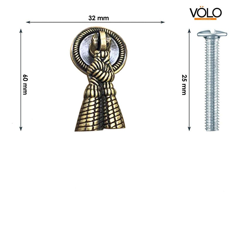 Volo VOLO Antique Brass Cabinet Knob Pull Handle Jn120Pack of 2 Pcs  - Image 2