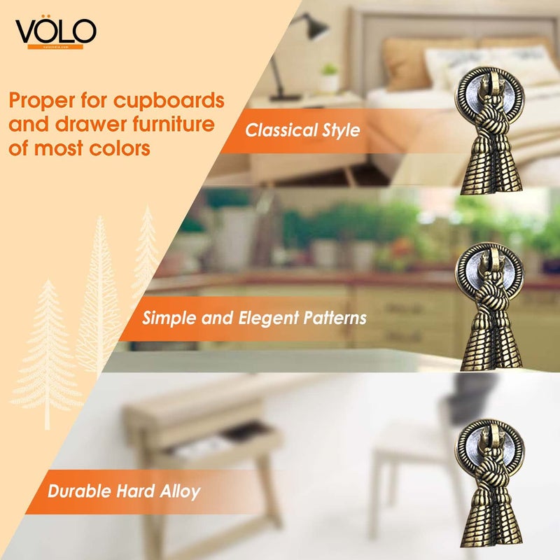 Volo VOLO Antique Brass Cabinet Knob Pull Handle Jn120Pack of 2 Pcs  - Image 4